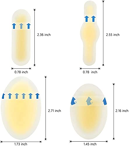 Apósitos Ampollas,Apósitos Impermeables Ampollas, Gel Cuidado de Pies，Apositos Adhesivos Impermeables, Apósitos Hidrocoloides Stick Para Ampollas Pies, Callos(12 uds)