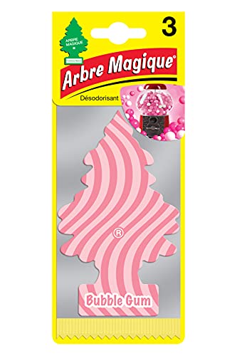 Arbre Magique 1 Pack de 3 ambintadores Pino celulosa Aroma Chicle para Colgar Coche