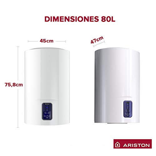 Ariston Termo Eléctrico Lydos Eco Blu, Capacidad 80 Litros, 230 V, 3201882, Fabricado para ser instalado en España