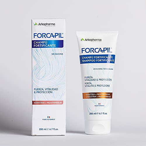 Arkopharma Forcapil Champú Fortificante 200ml, Sin Silicona, Fuerza, Vitalidad Y Protección, Keratina Y Provitamina B6, Fortalece Y Refuerza La Fibra Capilar, Transparente