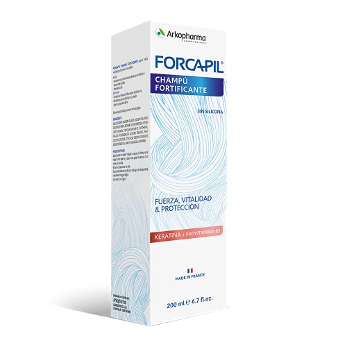 Arkopharma Forcapil Champú Fortificante 200ml, Sin Silicona, Fuerza, Vitalidad Y Protección, Keratina Y Provitamina B6, Fortalece Y Refuerza La Fibra Capilar, Transparente