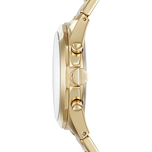 Armani Exchange Reloj para Hombre con Cronógrafo de Acero Inoxidable Armani Exchange, Tamaño de Caja de 44 mm, Oro (Dorado)