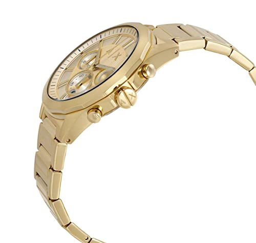 Armani Exchange Reloj para Hombre con Cronógrafo de Acero Inoxidable Armani Exchange, Tamaño de Caja de 44 mm, Oro (Dorado)