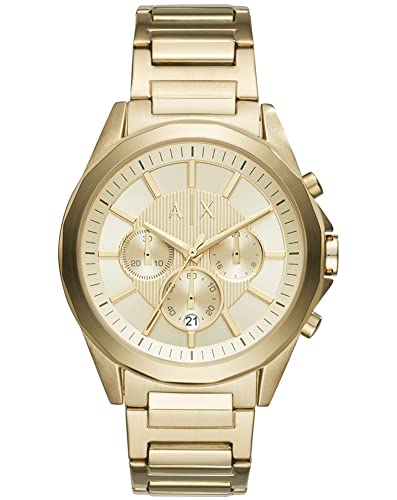 Armani Exchange Reloj para Hombre con Cronógrafo de Acero Inoxidable Armani Exchange, Tamaño de Caja de 44 mm, Oro (Dorado)