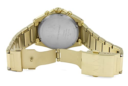 Armani Exchange Reloj para Hombre con Cronógrafo de Acero Inoxidable Armani Exchange, Tamaño de Caja de 44 mm, Oro (Dorado)