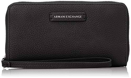 Armani ExchangeWristlet Round ZipMujerCarterasNegro (Negro/Black) 2x20x11 Centimeters (B x H x T)