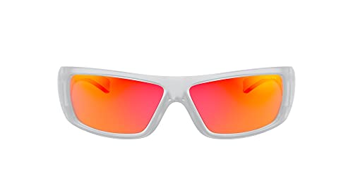 ARNETTE Gafas de sol rectangulares An4286 para hombre, Cristal Mate/Espejo Gris Oscuro Rojo Amarillo