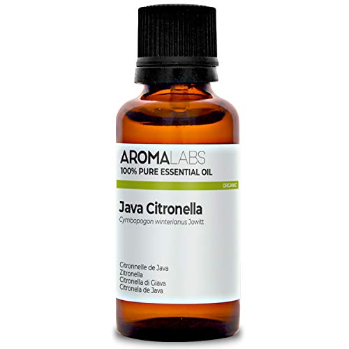 Aroma Labs - Aceite Esencial de Citronela de Java - Certificado Orgánico Ecocert - 100% Puro, Natural, Integral - Quimiotipo y Composición Bioquímica Garantizados - Eco-Embalaje en Francia - 30ml