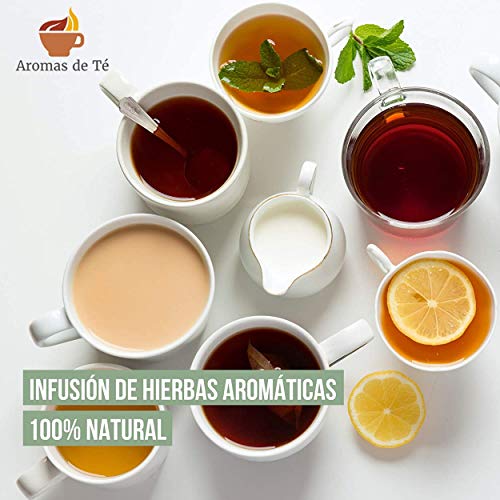 Aromas de Té | Té Rojo Pu Erh Cherry 100 gr | Té Rojo con Cereza Japonesa Sabor Caramelos de Kojak con Pétalos de Rosas y Hojuelas de Cereza a Granel | Té Adelgazante Quemagrasa Natural