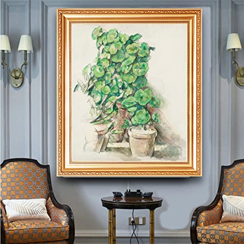 Arte de pared para sala de estar Geranios por Paul Cézanne Pinturas de acuarela Reproducción Naturaleza Plantas en maceta Fotos sobre lienzo Obra de arte moderna Decoración para el hogar