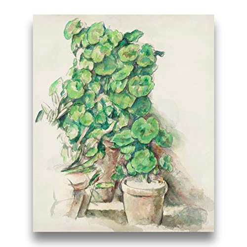 Arte de pared para sala de estar Geranios por Paul Cézanne Pinturas de acuarela Reproducción Naturaleza Plantas en maceta Fotos sobre lienzo Obra de arte moderna Decoración para el hogar