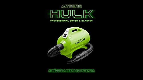 Artero Hulk. Secador y Expulsador portátil para Perros y Gatos. Muy Potente, 2 velocidades, Tubo Extensible.