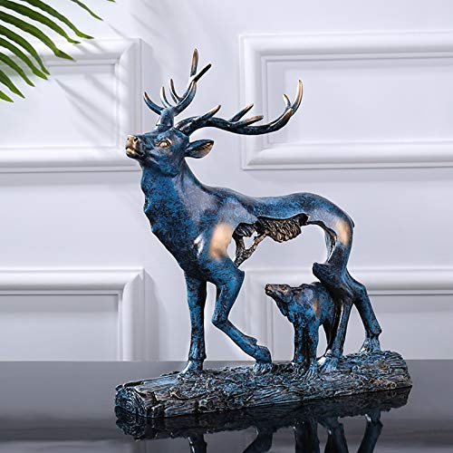 Artesanías decoración NUEVA MADRE CHINA Y NIÑO DEREAD DE DEER DERECE DE DECURACIÓN DE LA ATRADA DE LA ACUERDA DE LA RESINA DE LA ESCULTURA DE LA ESCUELA DE LA OFICINA DE LA OFICINA DE LA OFICINA DE LA