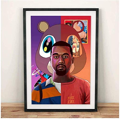 AS65ST12 Arte Keldog Pósteres Láminas de Kanye West Evolución Fondos definición lona Poster Prints Arte de la pared pintura decorativa la decoración casera moderna Accesorios -60X80Cm No Frame Posters