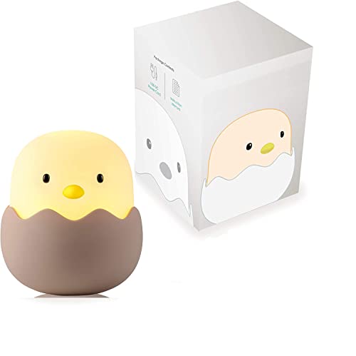 ASENTER Luz Nocturna Bebé Niños Luz Táctil LED Silicona Chick Recargable - Regalo para Bebé