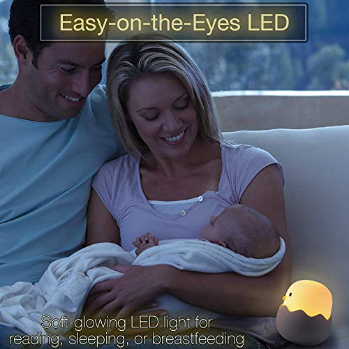 ASENTER Luz Nocturna Bebé Niños Luz Táctil LED Silicona Chick Recargable - Regalo para Bebé