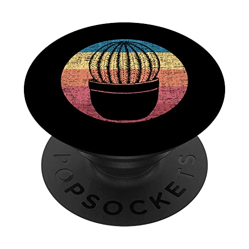 Atardecer Cactus Saguaro Vintage Retro Cactus Opuntia Cactaceae PopSockets PopGrip Intercambiable