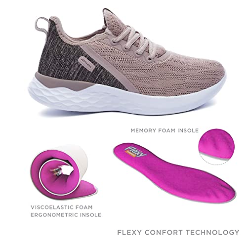 ATHIX Allure Flexy - Zapatillas de Correr para Mujer, (Rosa, Marron), 40 EU, Zapatillas Deportivas para Correr Zapatillas cómodas y Transpirables