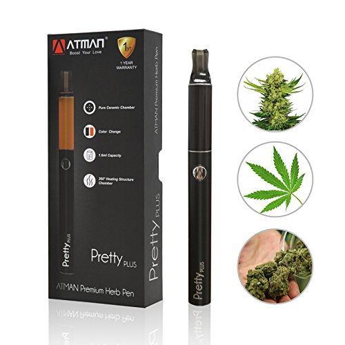 ATMAN® Pretty Plus electronico Vaporizador Pluma Para Hierbas Secas,Cámara cerámica de 1.8ml y calefacción de 360 grados Batería de litio de alto rendimiento Vaporizador portátil No Nicotina