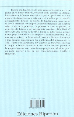 Atta Troll. El sueño de una noche de verano: Traducción , presentación y glosario: Jesús Munárriz (Poesía Hiperión)