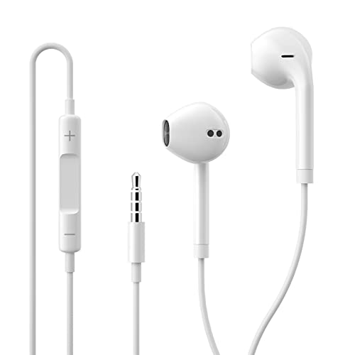 Auriculares internos de 3,5 mm, Auriculares con Cable de micrófono, Control de Volumen de Auriculares de Graves estéreo Compatible con teléfono móvil o teléfono, Pod, Pad, MP3, Huawei, xiaomi