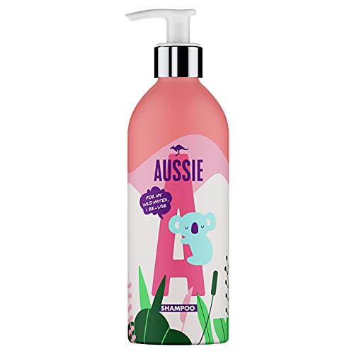 Aussie Miracle Moist Champú Botella De Plástico Rellenable Y Ecológica, Para Pelo Seco, Dañado Y Muy Sediento, 430 ml