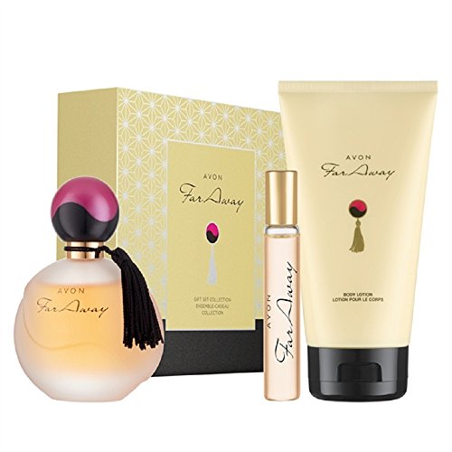 Avon Far away set de regalo para Navidad 2017 – 50 ml EDP, 10 ml EDP y 150 ml de loción corporal