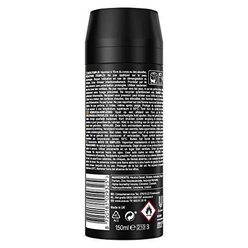 Axe - Desodorante bodyspray Leather&Cookies, 48H de protección, tecnología Dual Action, 150 ml