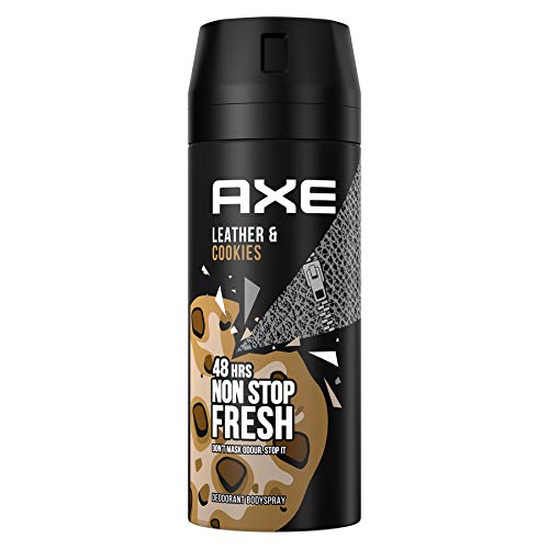 Axe - Desodorante bodyspray Leather&Cookies, 48H de protección, tecnología Dual Action, 150 ml