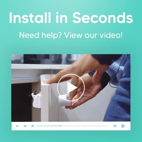 AYCORN Cerraduras de armario magnéticas a prueba de seguridad para niños y bebés, 10 cerraduras y 2 llaves, instalación fácil en segundos, video de instrucciones extra, sin tornillos ni taladros
