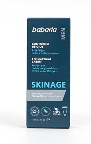 Babaria - Contorno de ojos para hombre - Contorno de ojos anti-fatiga men - Crema que combate los signos del cansancio - 100% Vegano - 15 m