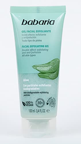 Babaria Gel Facial Exfoliante Con Aloe Vera, color Blanco, 100 ml