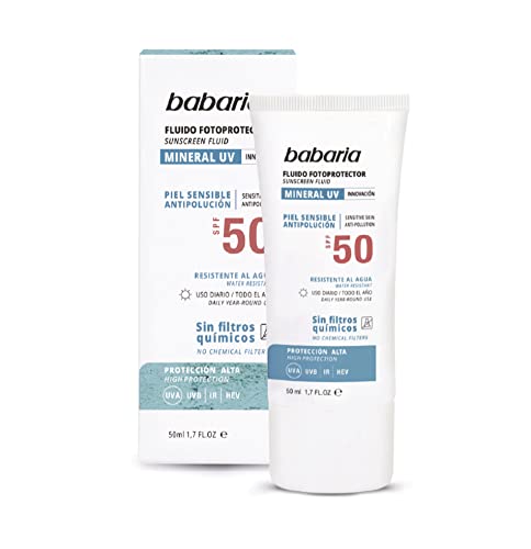 Babaria - Protector solar pieles sensibles SPF50 - Protección solar facial - Protector solar para la cara - 50 ml