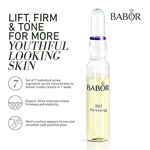 Babor 3D Firming Ampollas de sérum concentrado antiedad para el rostro, con ácido hialurónico para una mayor firmeza, fórmula vegana, en formato de 7 x 2 ml