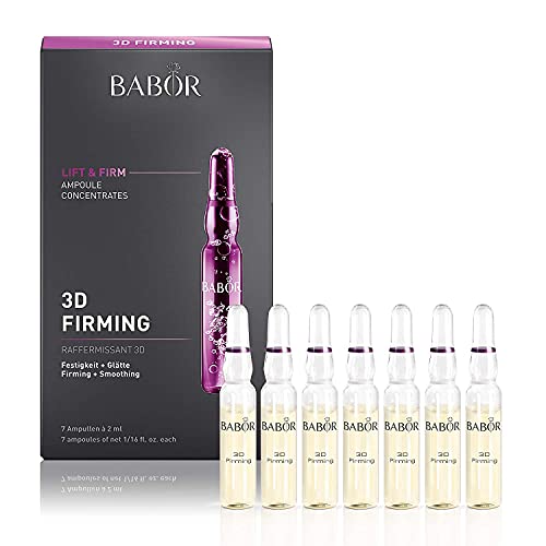 Babor 3D Firming Ampollas de sérum concentrado antiedad para el rostro, con ácido hialurónico para una mayor firmeza, fórmula vegana, en formato de 7 x 2 ml