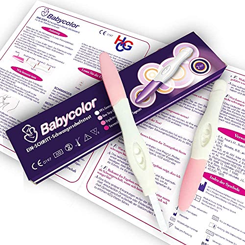 Babycolor 2 x Pruebas de embarazo Alta Fiabilidad Test de Embarazo Resultados en Menos de 3 Minutos