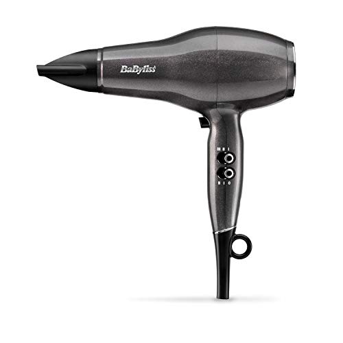 BaByliss D6490DE - Secador De Pelo Platinum Diamond 2300, Motor AC Profesional, Control Súper Iónico, 3 Temperaturas, 2 velocidades, Aire frío, Incluye Boquilla y Difusor profesional