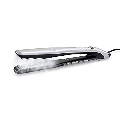 BaByliss Plancha Steam Lustre ST595E - Plancha de pelo profesional con Acondicionamiento por Vapor, Plancha de Vapor Iónica, 5 ajustes de 170°C a 210°C, Placas cerámicas anchas 36mm