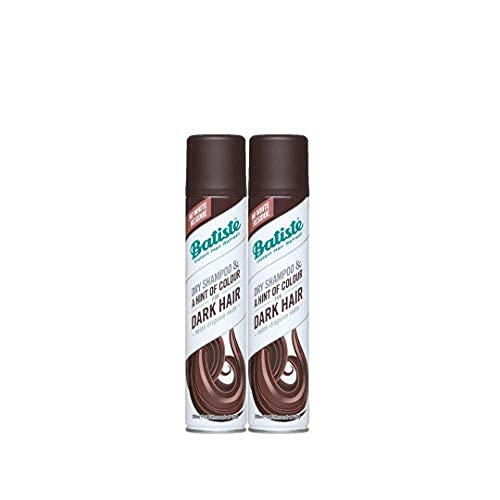 Batiste - Champú en Seco para Morenas - Champú Seco para cabellos oscuros - Champú sin Sulfatos - Champú Vegano y Ecofriendly - Aroma a bergamota, melocotón blanco y vainilla - Pack 2 x 200ml