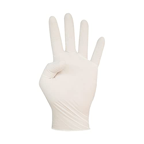 Bayeco - Guantes de un solo uso de Látex - Color Blanco - Ambidiestros - Aptos para el contacto con alimentos - Máxima sensibilidad - Pack dispensador de 30 unidades - Talla M