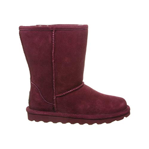 Bearpaw Elle-Pantalones Cortos, Botas sin Cordones Mujer, Rojo/Vino, 36 EU