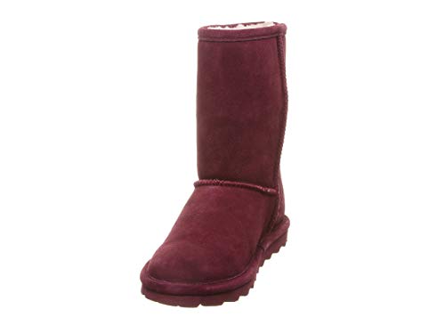 Bearpaw Elle-Pantalones Cortos, Botas sin Cordones Mujer, Rojo/Vino, 36 EU