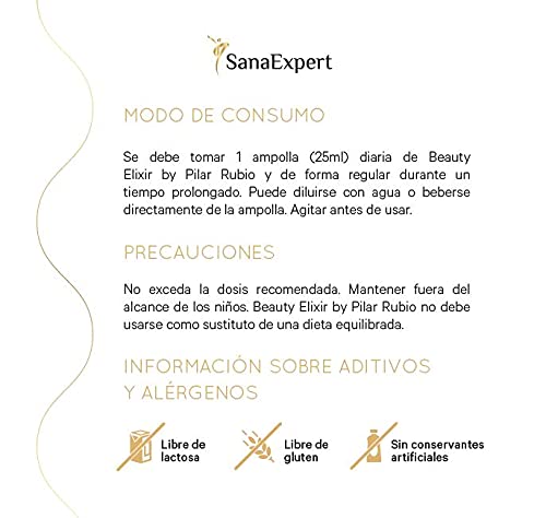 Beauty Elixir by Pilar Rubio | Alimenta tu belleza natural | Colágeno verisol, ácido hialurónico y Coencima Q10 para cuidarte por dentro y por fuera | Alimenta tu Belleza Natural | Pack para 1 mes