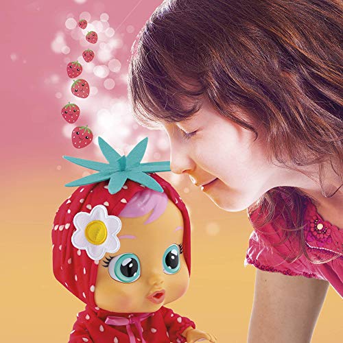 BEBÉS LLORONES Tutti Frutti Ella | Muñeca interactiva que llora de verdad con chupete y pijama con olor a Fresa - Muñeco y Juguete para niñas y niños +18 Meses