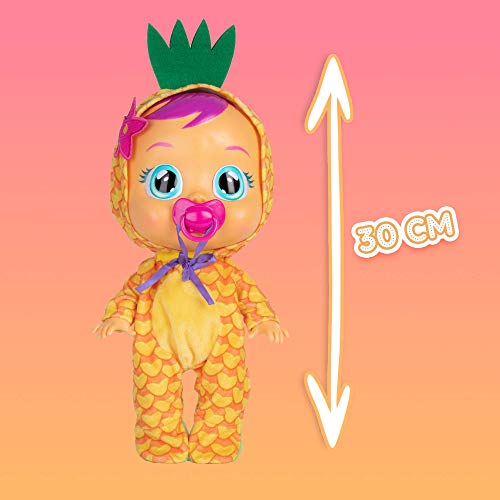 BEBÉS LLORONES Tutti Frutti Pia | Muñeca interactiva que llora de verdad con chupete y pijama con olor a Piña - Muñeco y Juguete para niñas y niños +18 Meses