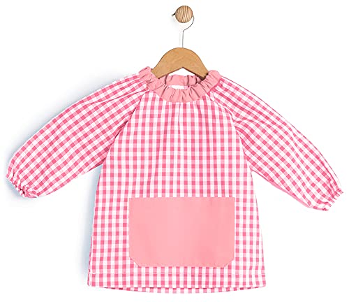 BeBright Bata Escolar Infantil, Baby Escolar Niña y Niño, Babi para Colegio y Guarderías- Fabricado en España (Rosa, 2-3 años)