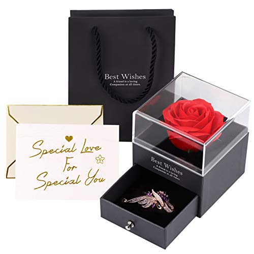 Becoyou Rosa Eterna, Plástico Rosa Regalos Originales para Mujer Regalos Originales Regalo Cumpleaños