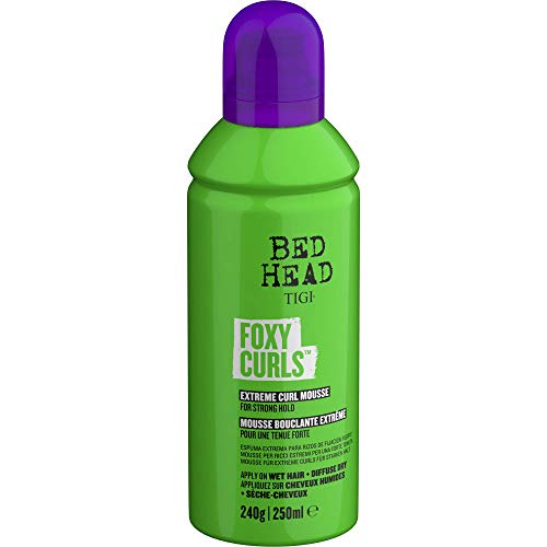 BED HEAD by TIGI - Foxy Curls, Espuma fijadora para pelo rizado, fijación fuerte, 250 ml