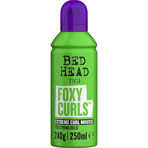 BED HEAD by TIGI - Foxy Curls, Espuma fijadora para pelo rizado, fijación fuerte, 250 ml