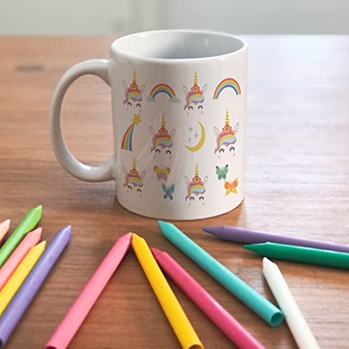 BEE INGENIOUS Taza unicornio personalizada con nombre.Regalos Niños y Niñas Personalizado.Tazas unicornio para niñas. (Rosa)